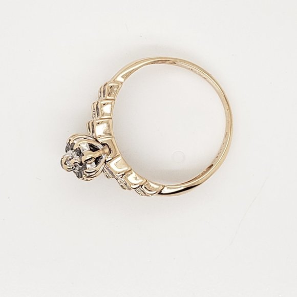 Diamond Marquise Shaped Engagement Ring 14KT Yellow Gold | Promise Ring | .35CTW - Picture 3 of 3